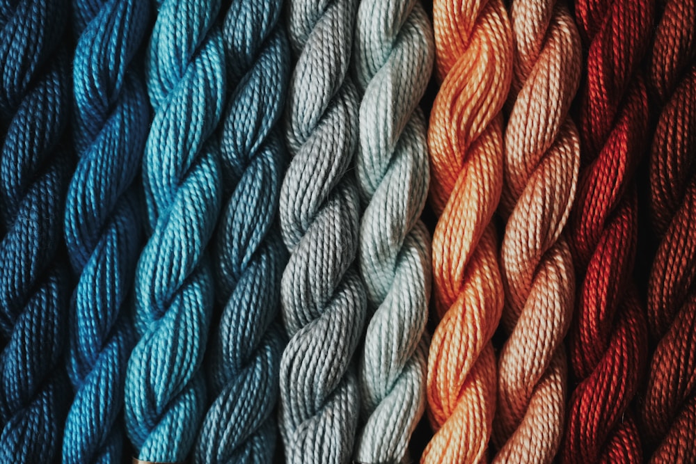 walls of colorful yarn